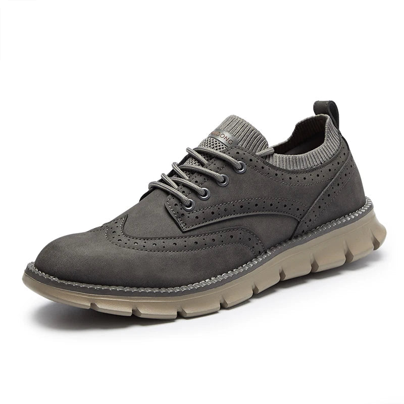 Everett Ultra Comfortable Leather Men's Sneakers Everett Ultra Comfortable Leather Men's Sneakers Blue Wolf Store Grey 7.5 US / 7 UK