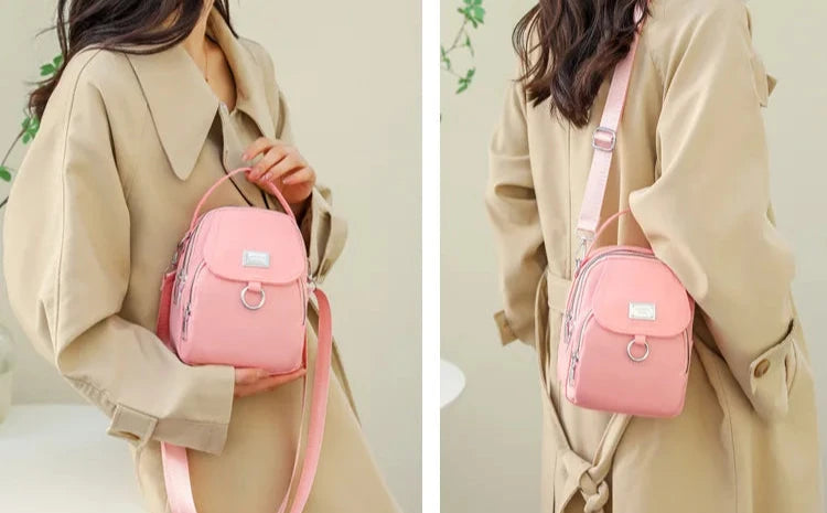 Fashion 3 Layers Women Small Handbag High Quality Durable Fabric Female Shoulder Bag Prettry Style Girls Lovely Mini Bag Blue Wolf Store