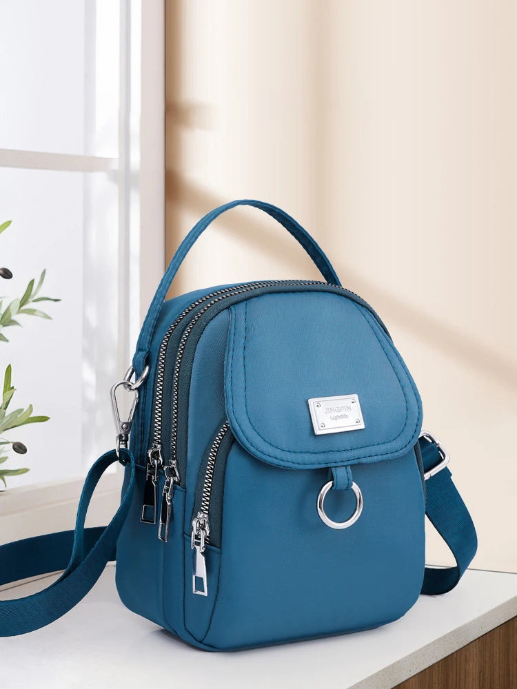 Fashion 3 Layers Women Small Handbag High Quality Durable Fabric Female Shoulder Bag Prettry Style Girls Lovely Mini Bag Blue Wolf Store