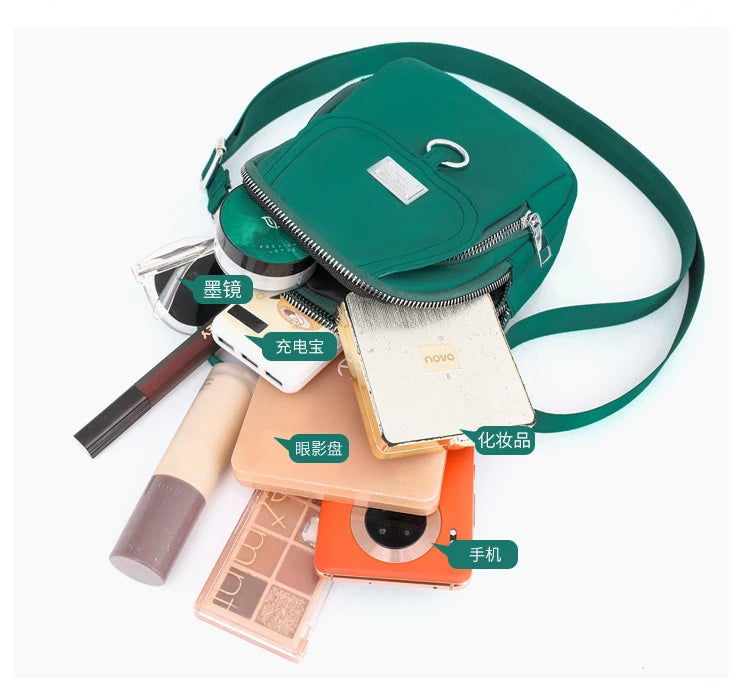 Fashion 3 Layers Women Small Handbag High Quality Durable Fabric Female Shoulder Bag Prettry Style Girls Lovely Mini Bag Blue Wolf Store