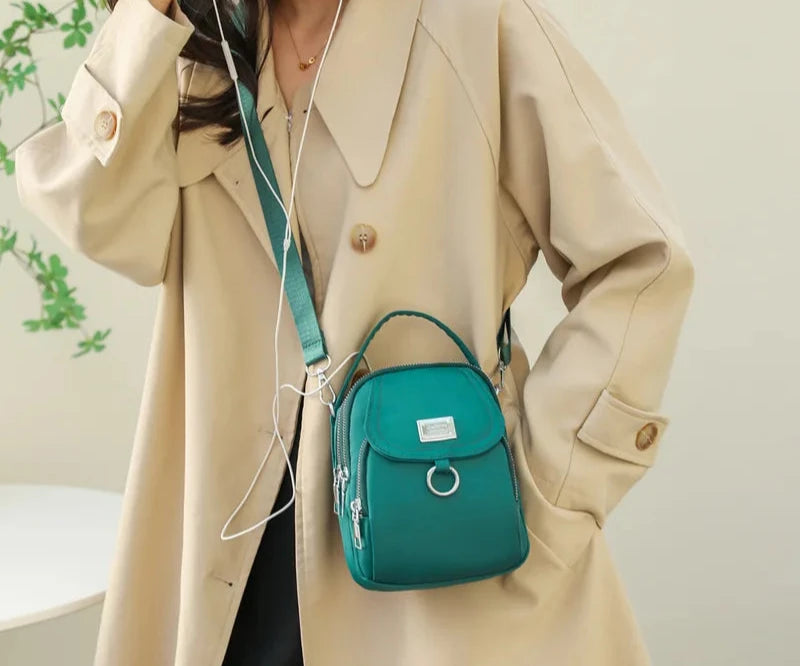 Fashion 3 Layers Women Small Handbag High Quality Durable Fabric Female Shoulder Bag Prettry Style Girls Lovely Mini Bag Blue Wolf Store