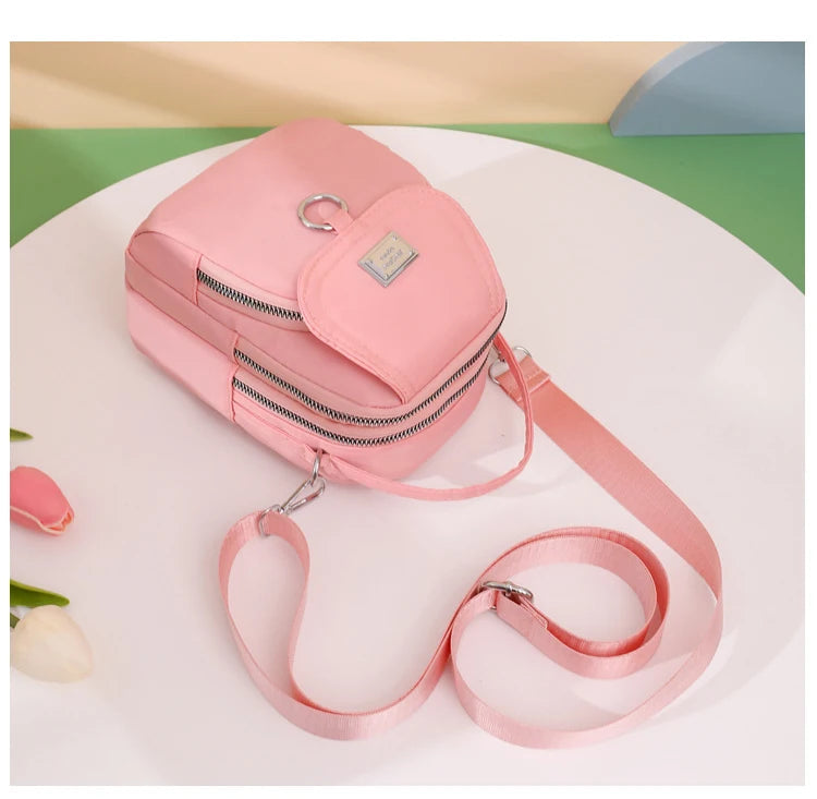 Fashion 3 Layers Women Small Handbag High Quality Durable Fabric Female Shoulder Bag Prettry Style Girls Lovely Mini Bag Blue Wolf Store