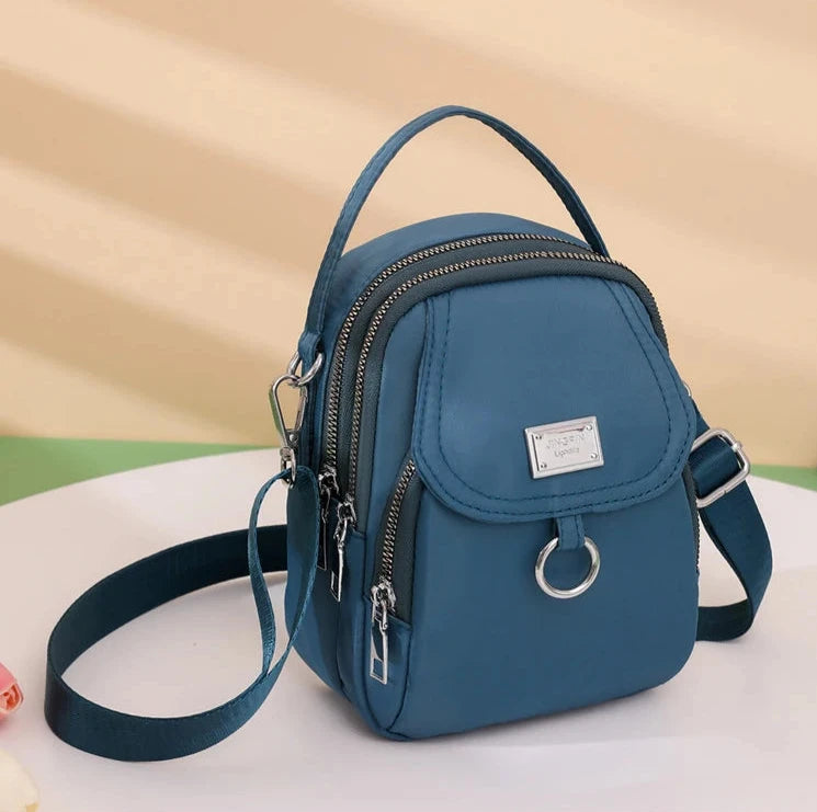 Fashion 3 Layers Women Small Handbag High Quality Durable Fabric Female Shoulder Bag Prettry Style Girls Lovely Mini Bag Blue Wolf Store
