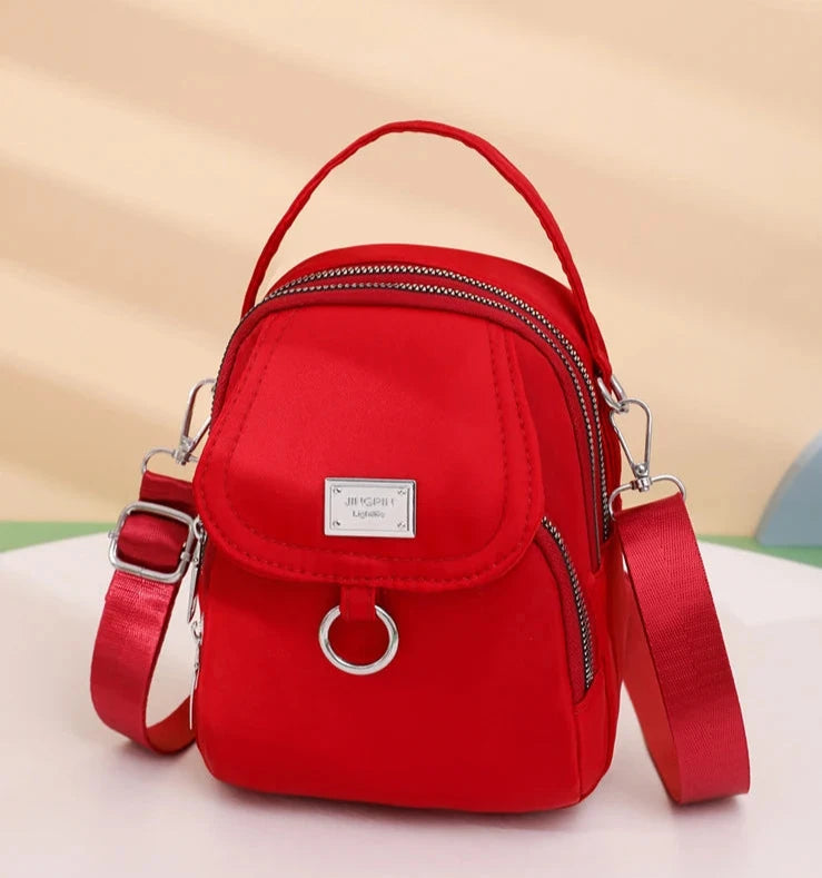 Fashion 3 Layers Women Small Handbag High Quality Durable Fabric Female Shoulder Bag Prettry Style Girls Lovely Mini Bag Blue Wolf Store RED