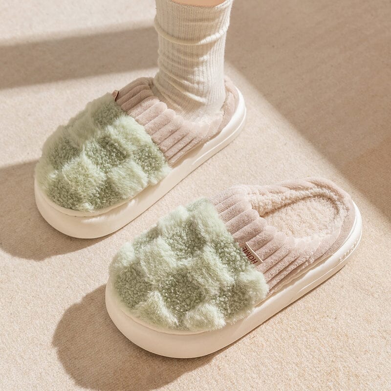 Fashion Plaid Slipper Flip Flop for Women and Men Fashion Plaid Slipper Flip Flop for Women and Men Blue Wolf Store