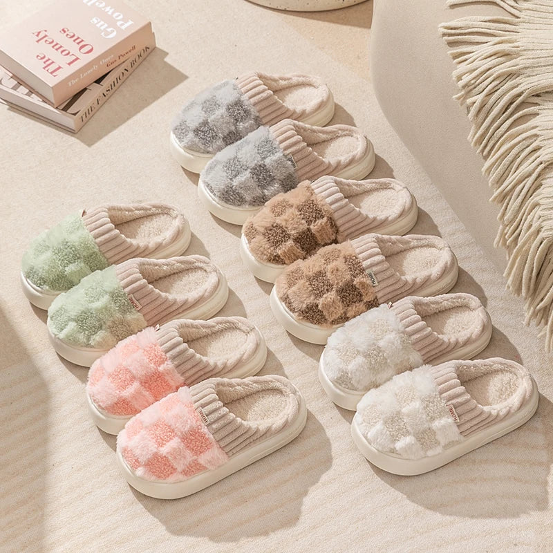Fashion Plaid Slipper Flip Flop for Women and Men Fashion Plaid Slipper Flip Flop for Women and Men Blue Wolf Store