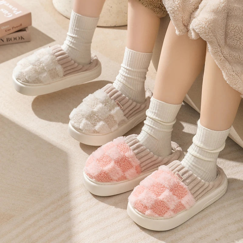 Fashion Plaid Slipper Flip Flop for Women and Men Fashion Plaid Slipper Flip Flop for Women and Men Blue Wolf Store