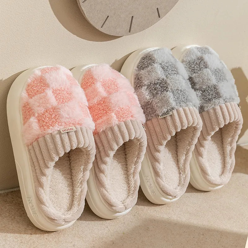 Fashion Plaid Slipper Flip Flop for Women and Men Fashion Plaid Slipper Flip Flop for Women and Men Blue Wolf Store