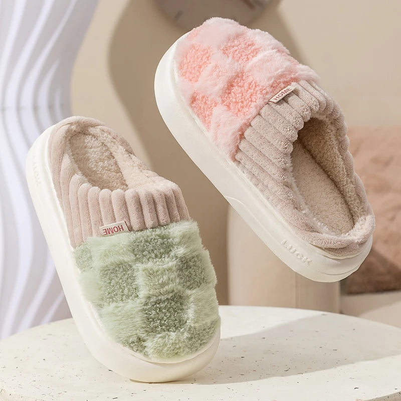 Fashion Plaid Slipper Flip Flop for Women and Men Fashion Plaid Slipper Flip Flop for Women and Men Blue Wolf Store