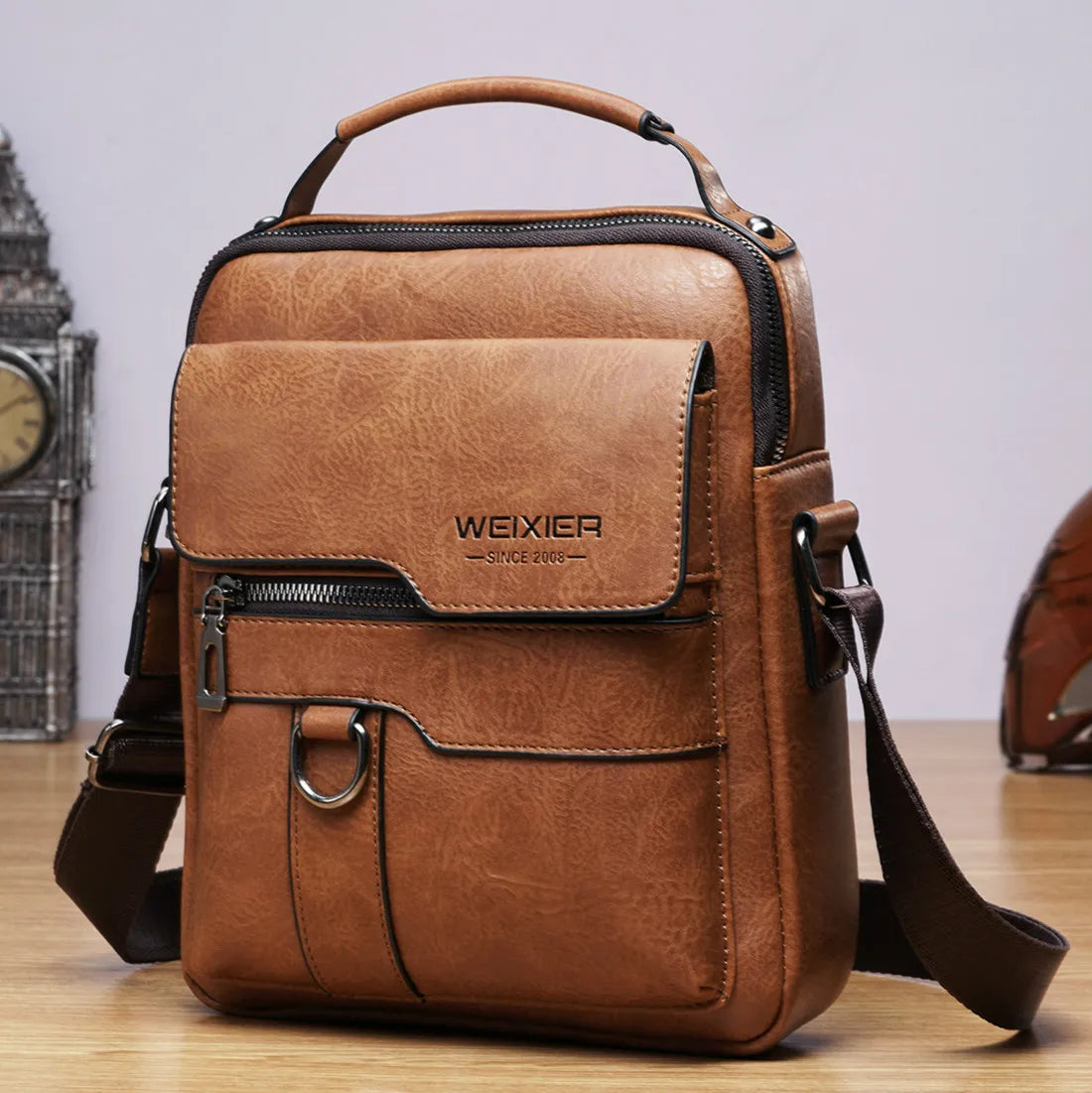 Forgeweix Men's Leather Crossbody Bag Forgeweix Men's Leather Crossbody Bag Blue Wolf Store
