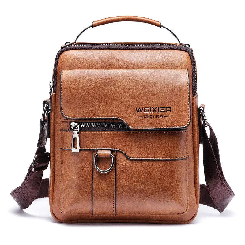 Forgeweix Men's Leather Crossbody Bag Forgeweix Men's Leather Crossbody Bag Blue Wolf Store Brown