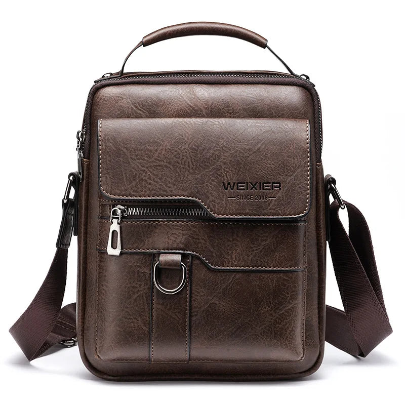 Forgeweix Men's Leather Crossbody Bag Forgeweix Men's Leather Crossbody Bag Blue Wolf Store Dark Brown