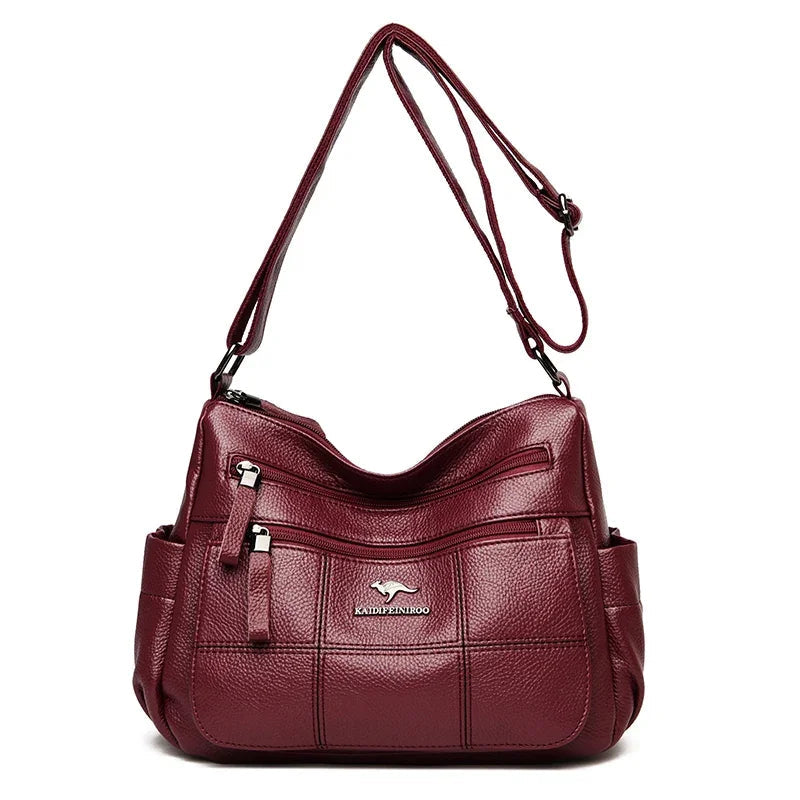 Genuine Brand Leather Sac Luxury Handbags Purse Women Bags Designer Shoulder Crossbody Messenger Bags Female 2021 Waterproof Bag Blue Wolf Store Burgundy