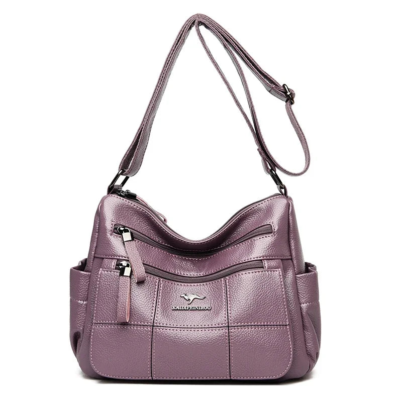 Genuine Brand Leather Sac Luxury Handbags Purse Women Bags Designer Shoulder Crossbody Messenger Bags Female 2021 Waterproof Bag Blue Wolf Store Taro purple