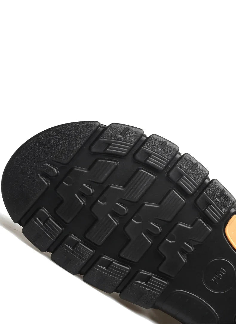 Genuine Leather Men Sandals Men's Massage Sandals Outdoor Non-Slip Beach Shoes Men's Durable Treking Sports Sandals Big Size 48 Blue Wolf Store