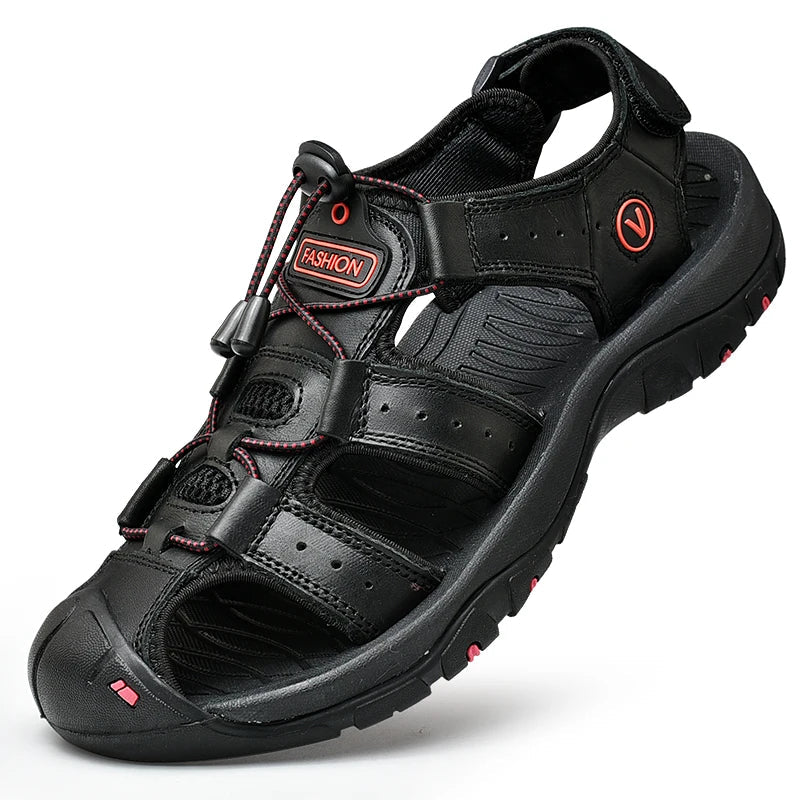 Legacy Men's Leather Sandals Legacy Men's Leather Sandals Blue Wolf Store Black US6.5 / EU39 / UK5.5