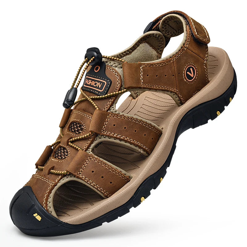 Legacy Men's Leather Sandals Legacy Men's Leather Sandals Blue Wolf Store Brown US11 / EU45 / UK9.5