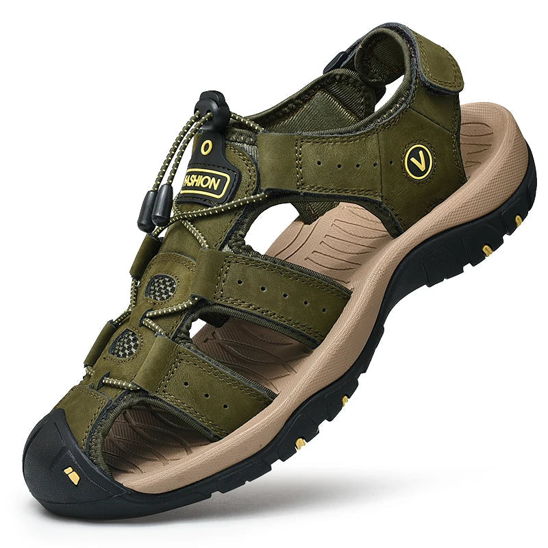 Legacy Men's Leather Sandals Legacy Men's Leather Sandals Blue Wolf Store Green US6 / EU38 / UK5
