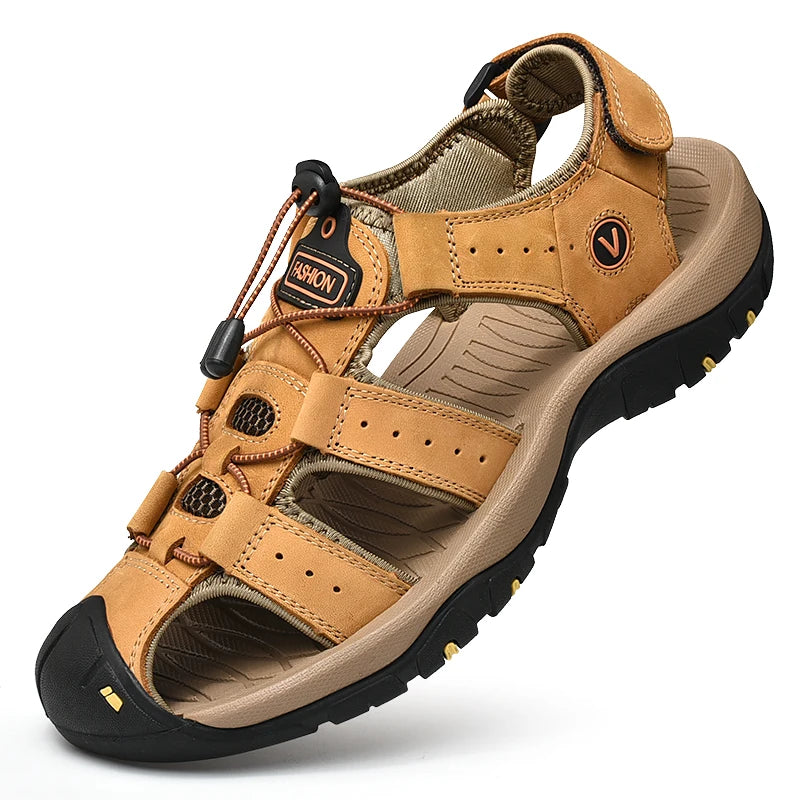 Legacy Men's Leather Sandals Legacy Men's Leather Sandals Blue Wolf Store Yellow US9.5 / EU43 / UK8.5