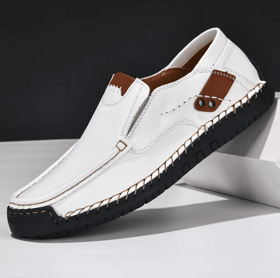 Leonard Men's Leather Shoe Leonard Men's Leather Shoe Blue Wolf Store White US 7 / UK 6 / EU 39