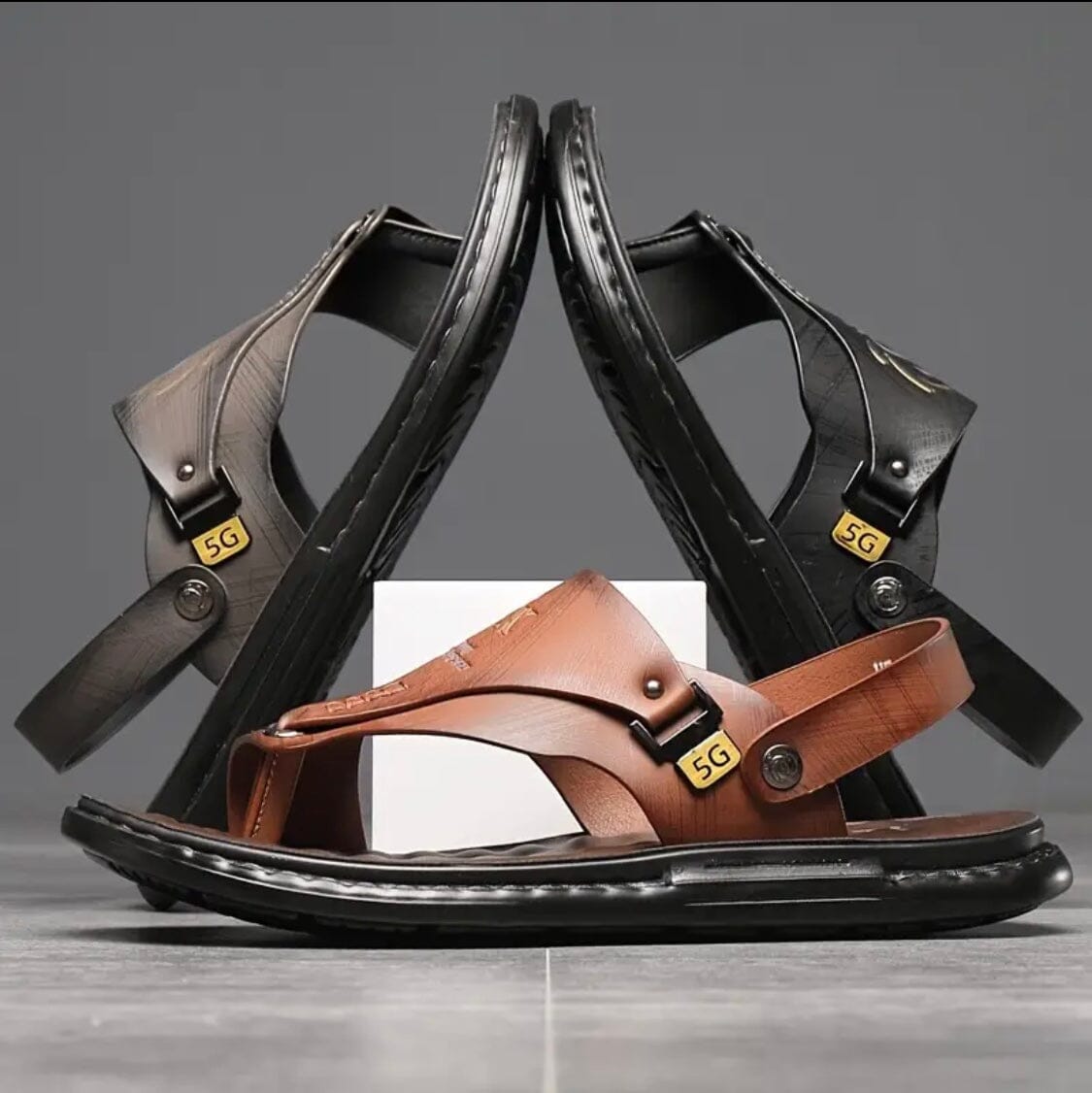 Lucian Leather Grip Sandals Men’s Non-Slip Lucian Vibes Sandals Blue Wolf Store