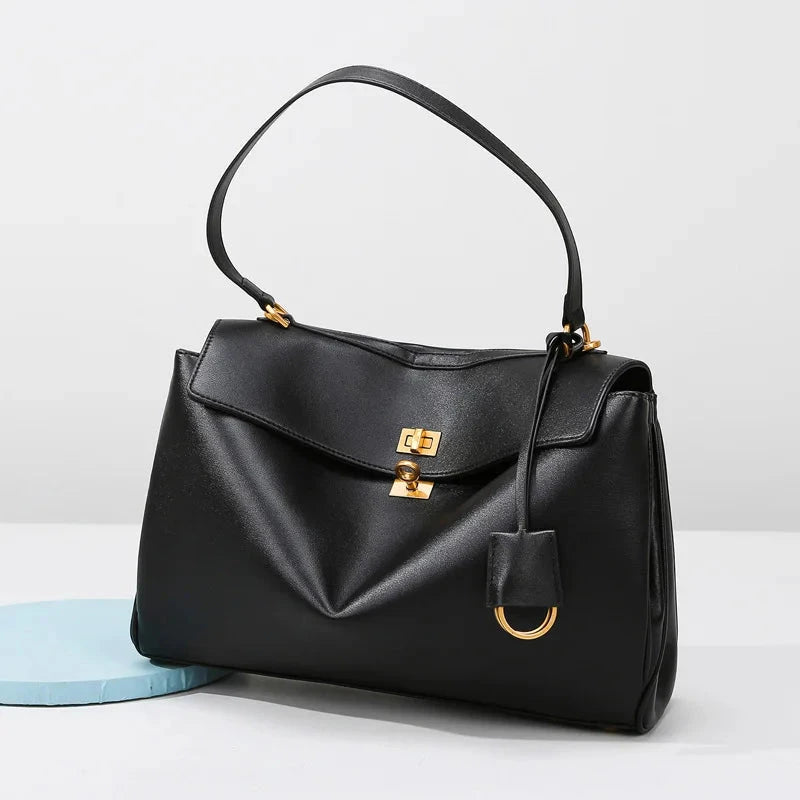 Luxury Brand Women Messenger Bags Genuine Leather Brown Suede Hand Held Totes Gold Buckle Women Shoulder Bags Lady Trend Satchel Blue Wolf Store Black gold L