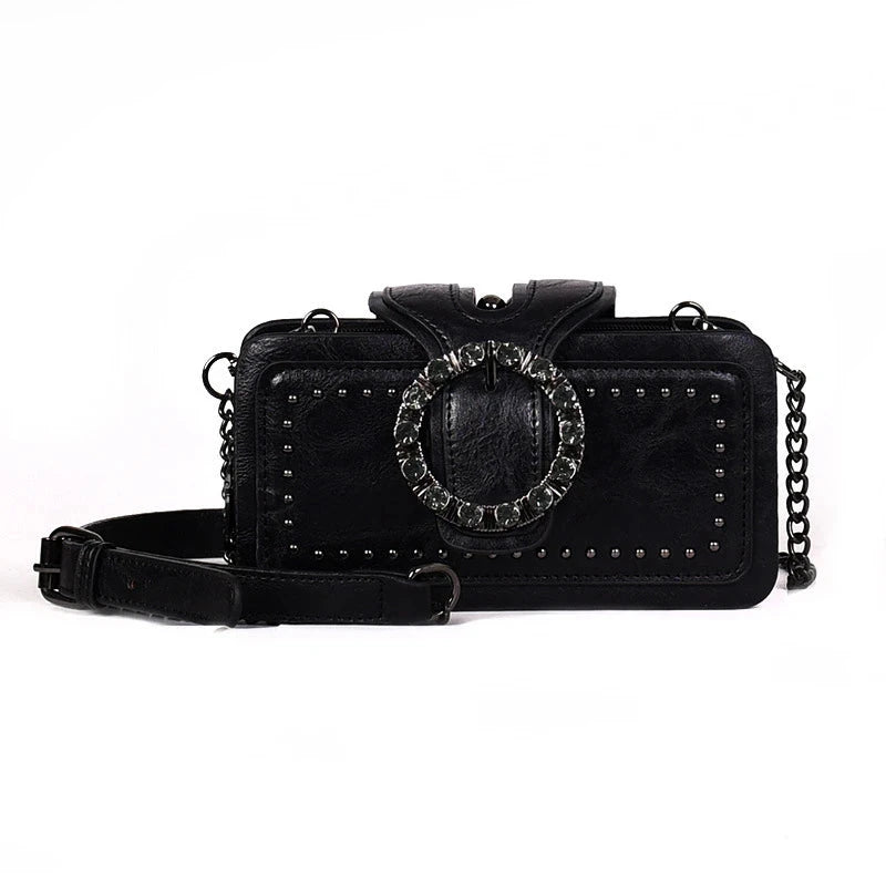 Luxury Handbags For Women Luxury Diamonds Crossbody Bags Vintage Square Bag Tote Casual Brand PU Leather Handbag Ladies Bag Blue Wolf Store