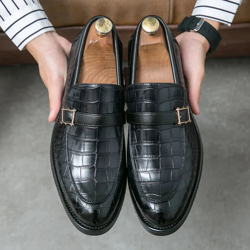Luxury Men's Leather Shoes Cassian Luxury Men's Leather Shoes Cassian Blue Wolf Store Black US 6.5 / UK 5.5