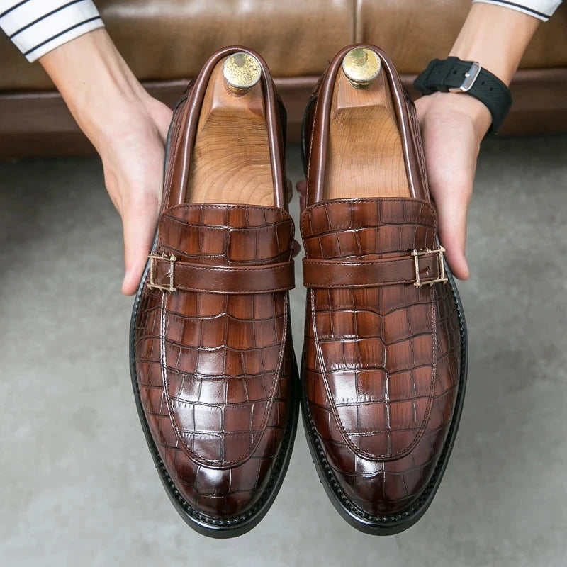 Luxury Men's Leather Shoes Cassian Luxury Men's Leather Shoes Cassian Blue Wolf Store Brown US 6.5 / UK 5.5