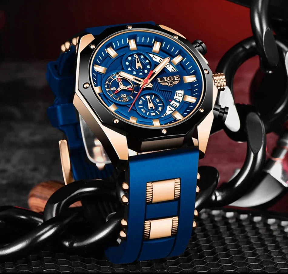 Luxury Men's Watch Vortex Chrono Luxury Men's Watch Vortex Chrono Blue Wolf Store