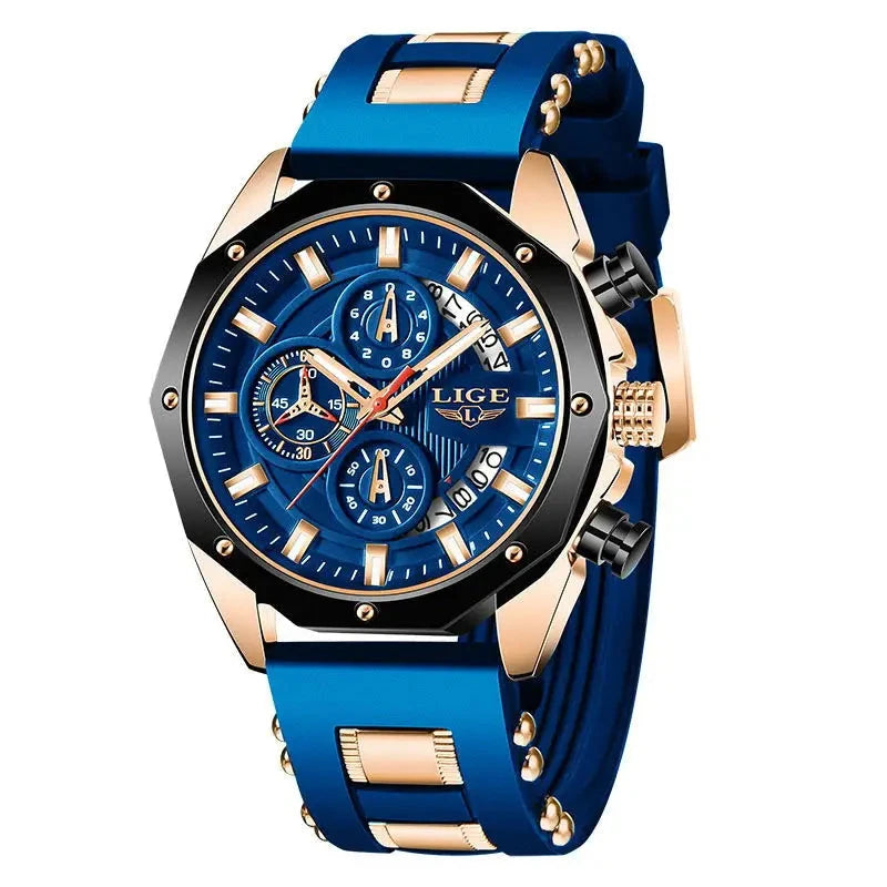 Luxury Men's Watch Vortex Chrono Luxury Men's Watch Vortex Chrono Blue Wolf Store Gold Blue