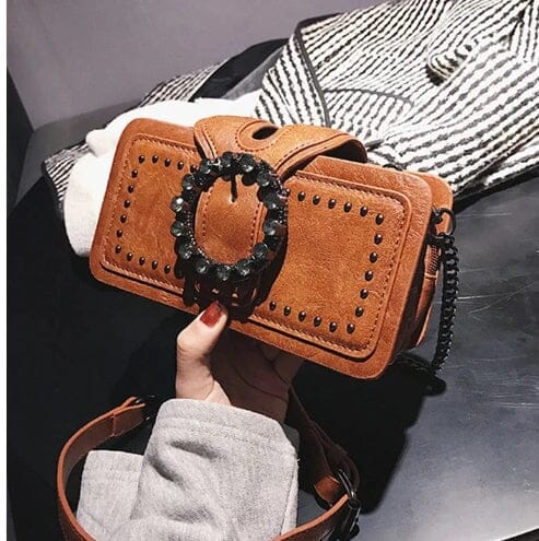 Madison Vintage-Style Square Leather Crossbody Bags Madison Vintage-Style Square Leather Crossbody Bags Blue Wolf Store