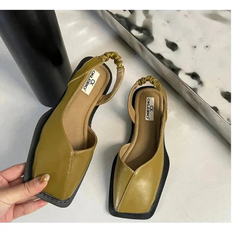 MARY JANES Leather Slip-On Flats MARY JANES Leather Slip-On Flats Blue Wolf Store Avocado Green US 5 / UK-AU 3 / EU 35.5
