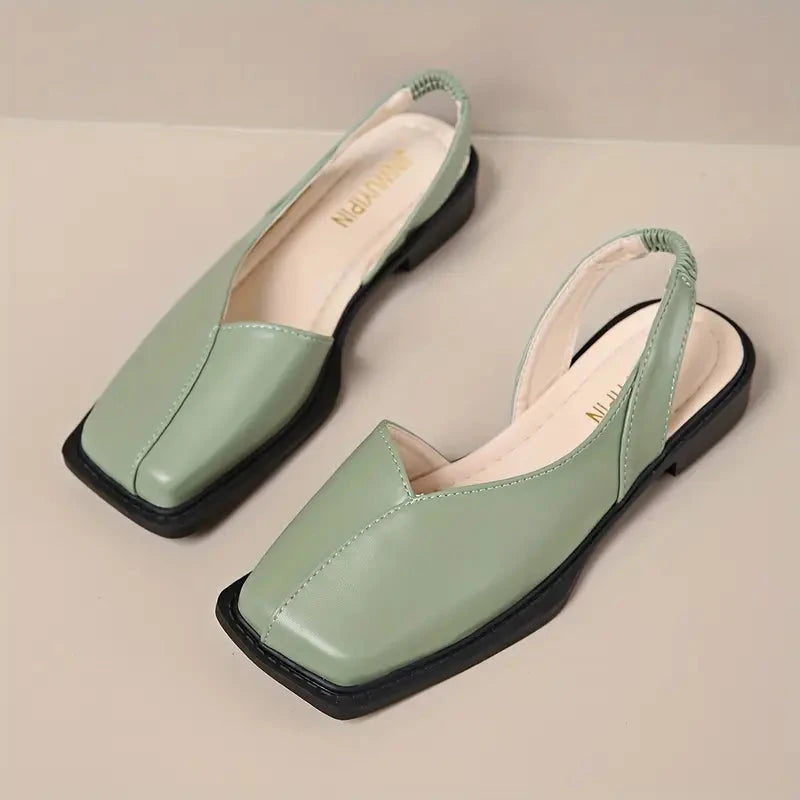 MARY JANES Leather Slip-On Flats MARY JANES Leather Slip-On Flats Blue Wolf Store Light Green 2UK-AU / 5US