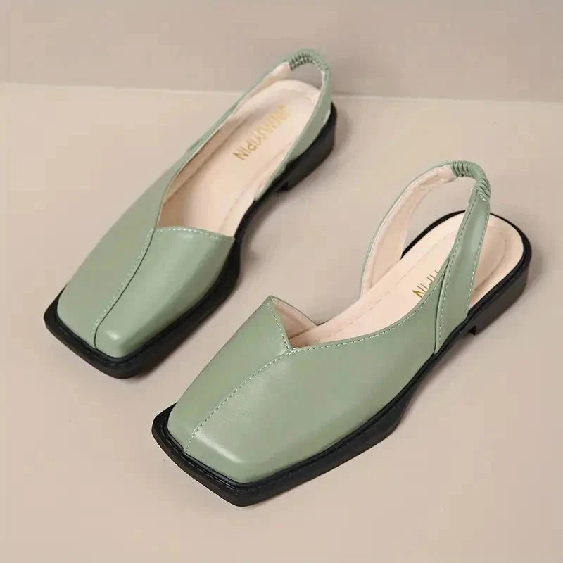 MARY JANES Leather Slip-On Flats MARY JANES Leather Slip-On Flats Blue Wolf Store Light Green US 4 / UK/AU 2 / EU 32