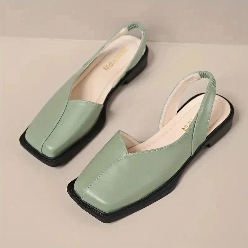 MARY JANES Leather Slip-On Flats MARY JANES Leather Slip-On Flats Blue Wolf Store Light Green US 5 / UK-AU 3 / EU 35.5