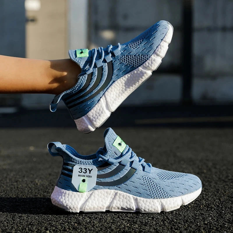 Men Casual Sneakers Summer Breathable Sport Shoes Lightweight Outdoor Mesh Running Shoes Athletic Jogging Tenis Walking Shoes Blue Wolf Store