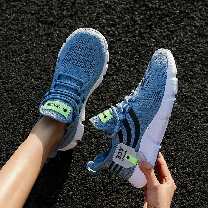 Men Casual Sneakers Summer Breathable Sport Shoes Lightweight Outdoor Mesh Running Shoes Athletic Jogging Tenis Walking Shoes Blue Wolf Store