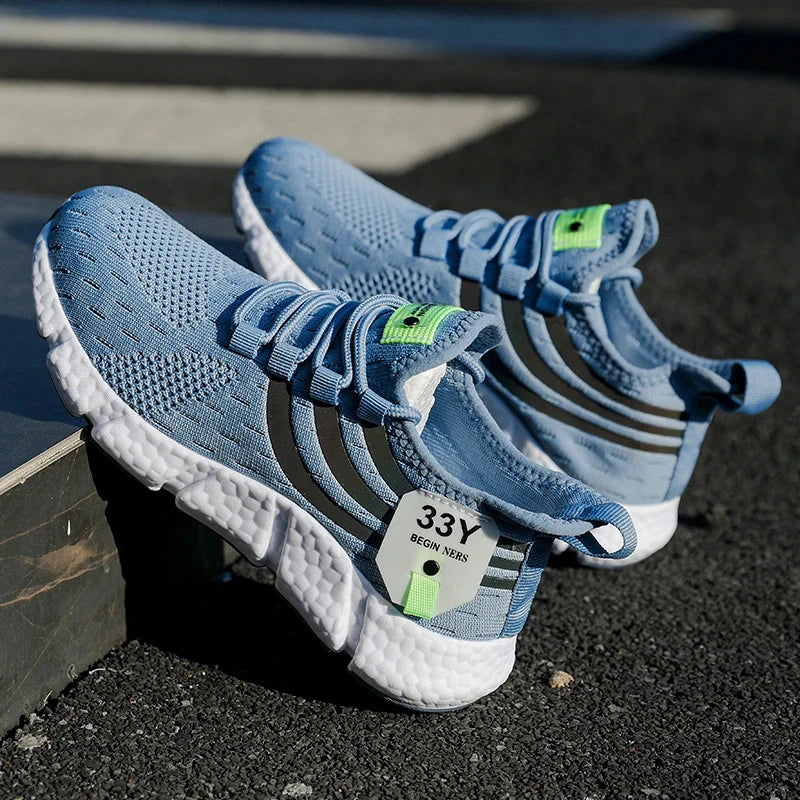 Men Casual Sneakers Summer Breathable Sport Shoes Lightweight Outdoor Mesh Running Shoes Athletic Jogging Tenis Walking Shoes Blue Wolf Store