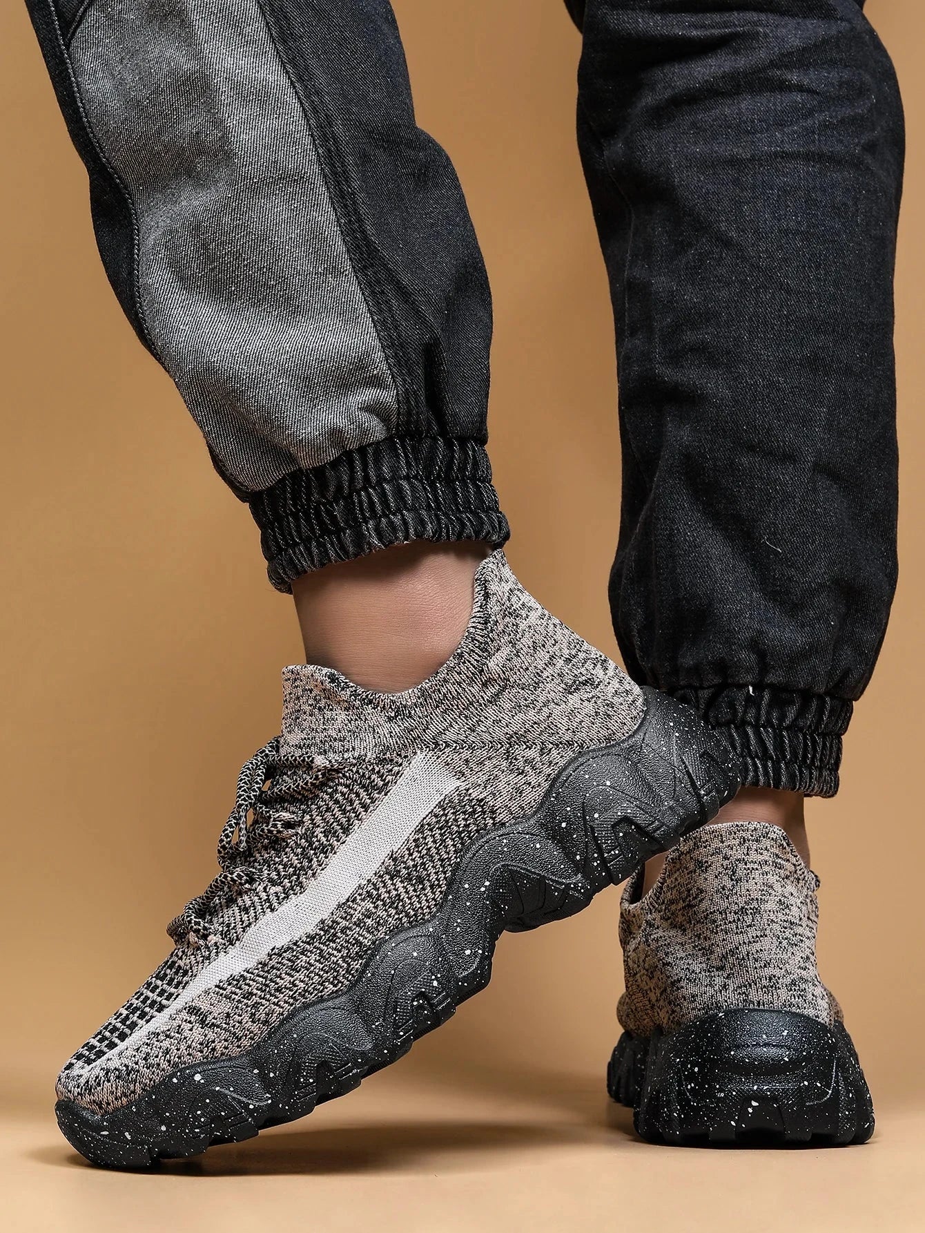 Men's breathable running shoes fly woven mesh elastic socks and shoes in summer Blue Wolf Store