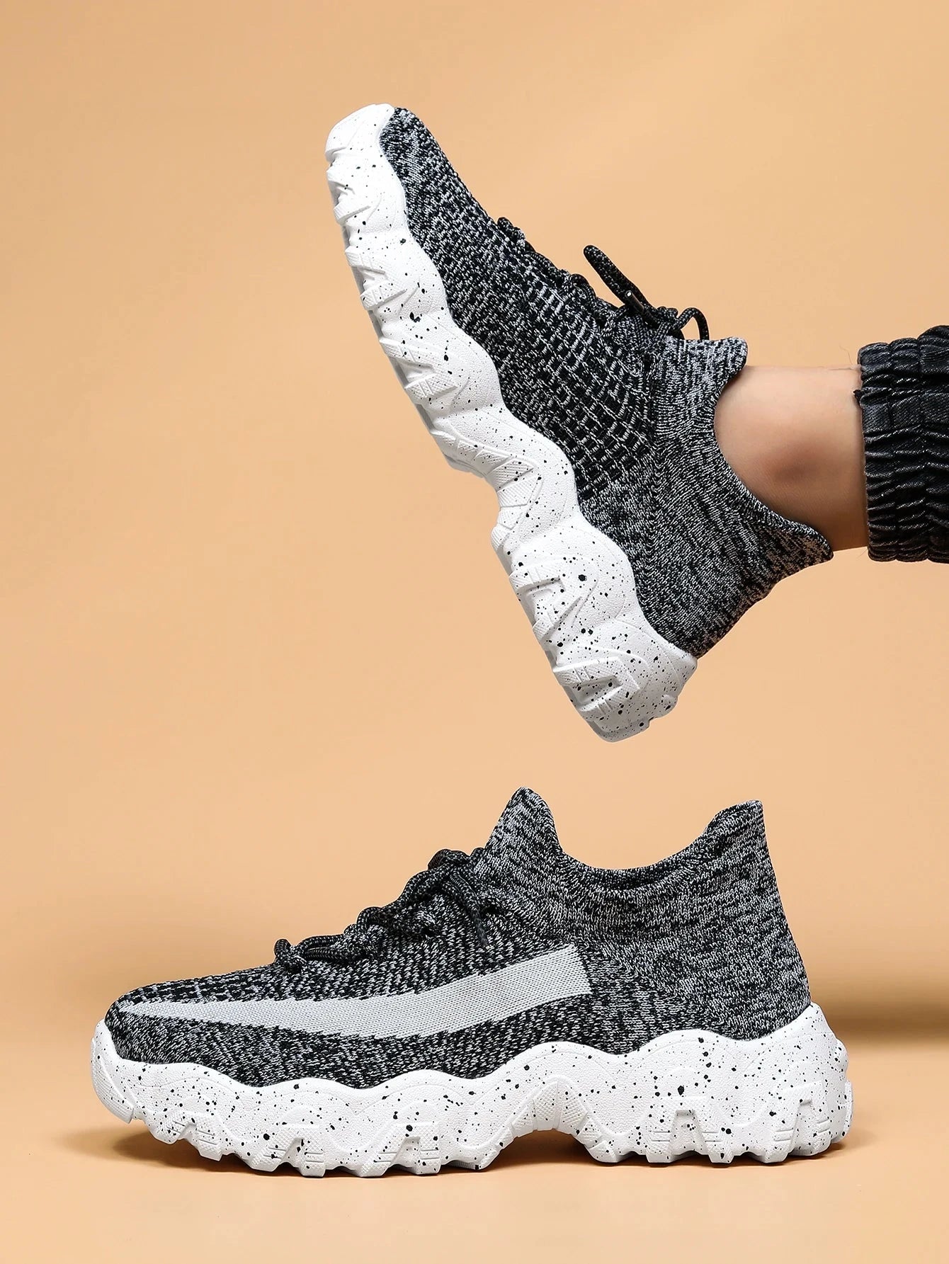 Men's breathable running shoes fly woven mesh elastic socks and shoes in summer Blue Wolf Store