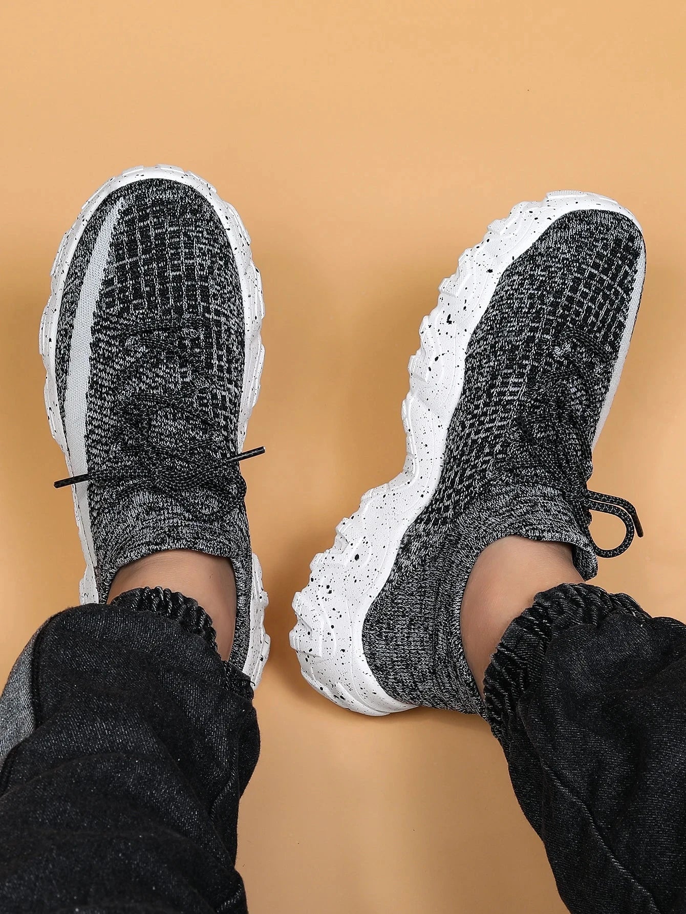 Men's breathable running shoes fly woven mesh elastic socks and shoes in summer Blue Wolf Store