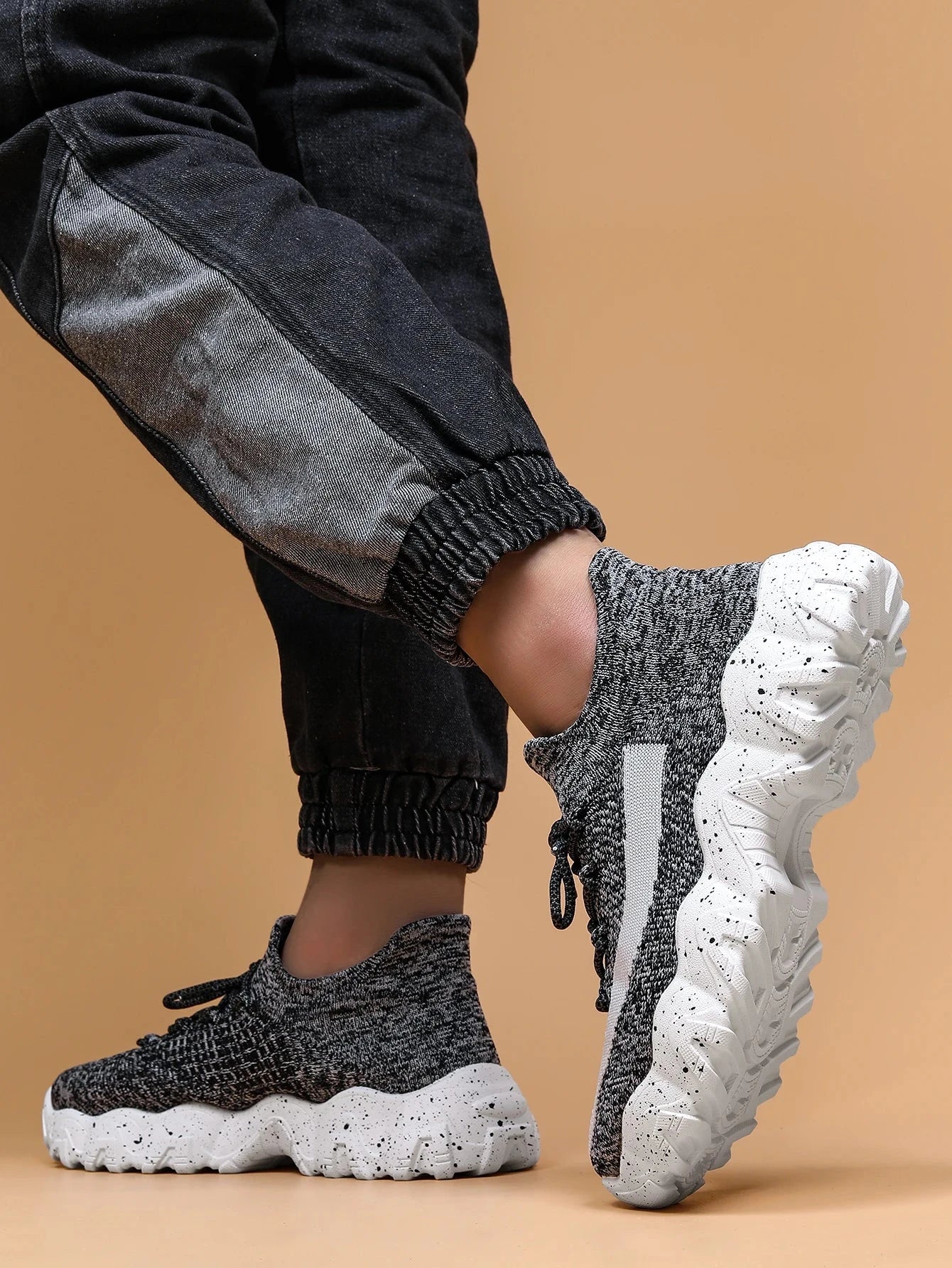 Men's breathable running shoes fly woven mesh elastic socks and shoes in summer Blue Wolf Store