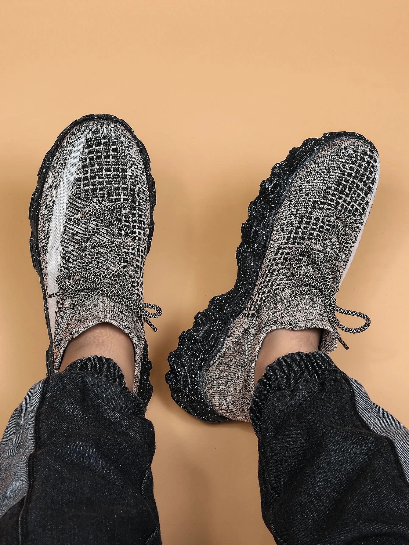 Men's breathable running shoes fly woven mesh elastic socks and shoes in summer Blue Wolf Store