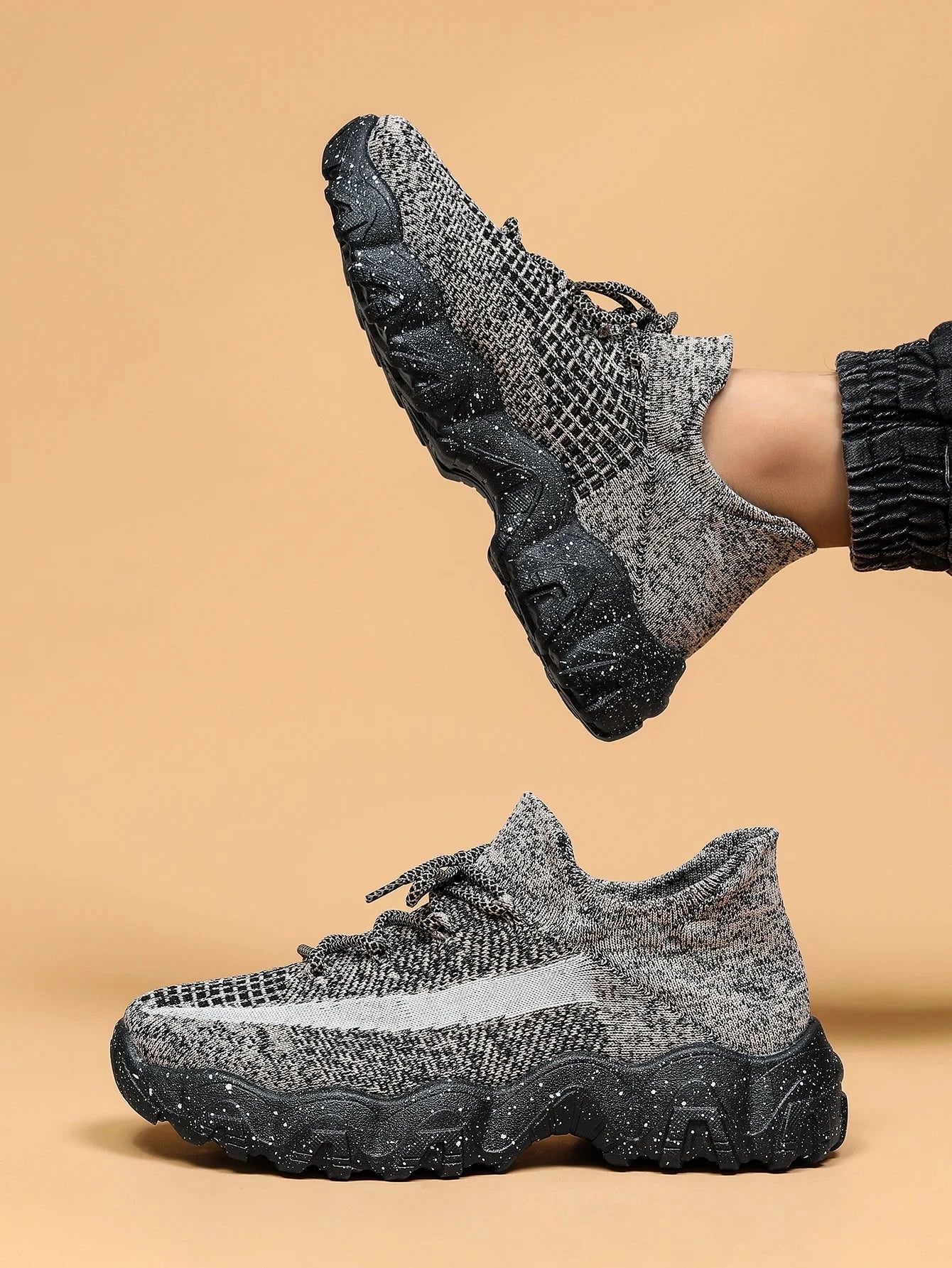 Men's breathable running shoes fly woven mesh elastic socks and shoes in summer Blue Wolf Store