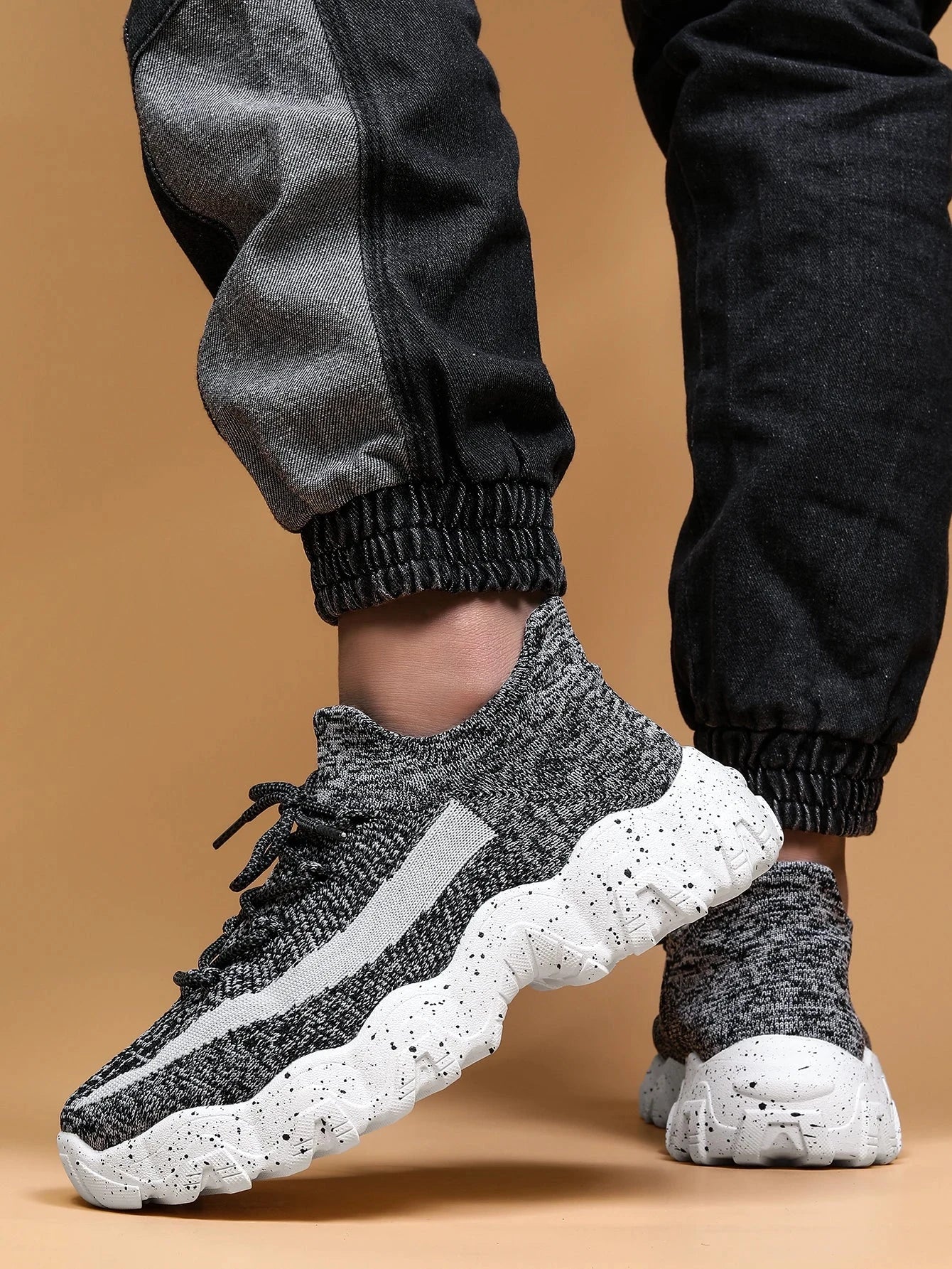 Men's breathable running shoes fly woven mesh elastic socks and shoes in summer Blue Wolf Store