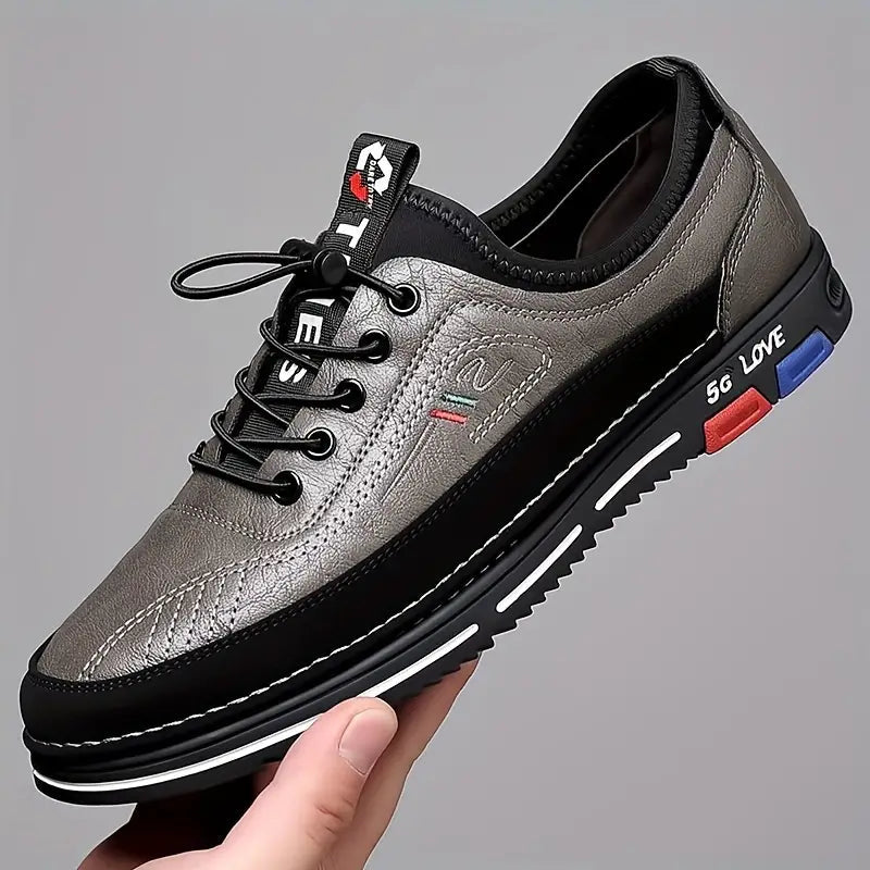 Men's Casual Comfortable Leather Shoes Men's Casual Comfortable Leather Shoes Blue Wolf Store Grey EU 38 | US 6.5 | UK 5.5