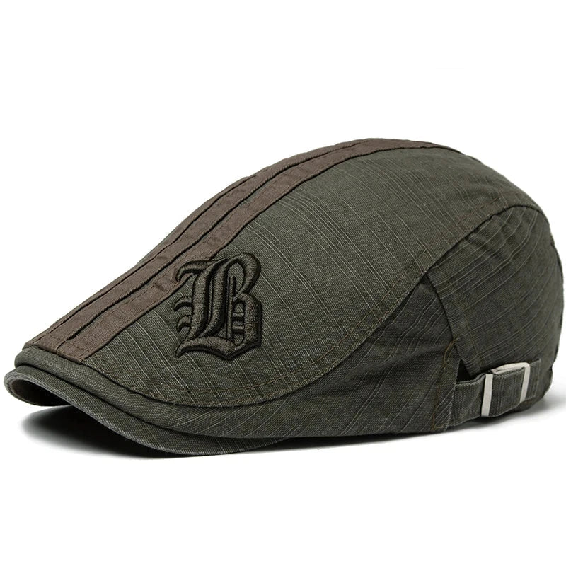 Men's Fashion Embroidered Beret Men's Fashion Embroidered Beret Blue Wolf Store Army Green