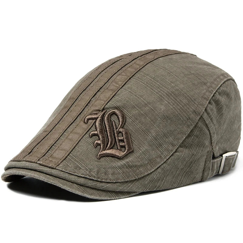 Men's Fashion Embroidered Beret Men's Fashion Embroidered Beret Blue Wolf Store Brown
