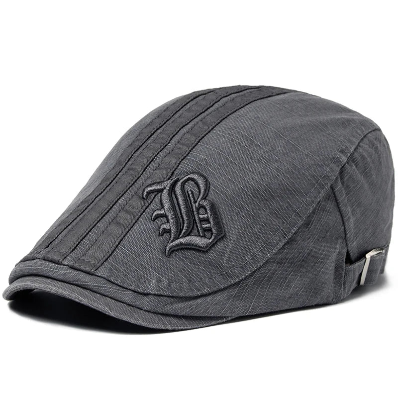 Men's Fashion Embroidered Beret Men's Fashion Embroidered Beret Blue Wolf Store Gray